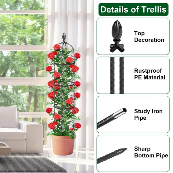 2 Packs Garden Obelisk Trellis 5.9FT Plants Tower For Climbing Plants Flower Vegetable Vine