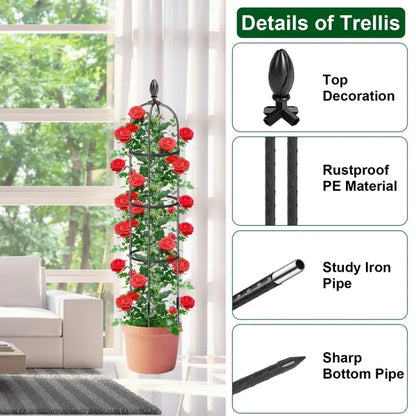 2 Packs Garden Obelisk Trellis 5.9FT Plants Tower For Climbing Plants Flower Vegetable Vine