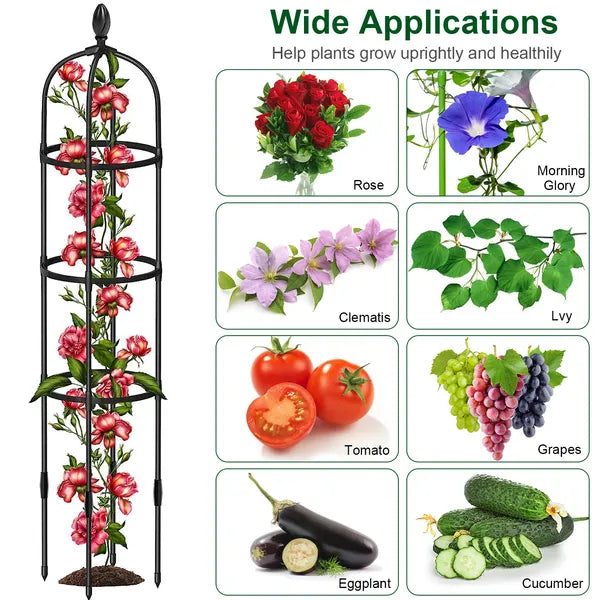 2 Packs Garden Obelisk Trellis 5.9FT Plants Tower For Climbing Plants Flower Vegetable Vine