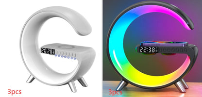 G Shaped LED Lamp Bluetooth Speake Wireless Charger Atmosphere Lamp App Control For Bedroom Home Decor