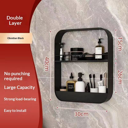 No-drill Wall-mounted Bathroom Shelf Cosmetics Storage Rack